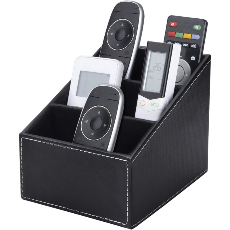 immagine 0 del prodotto alovez scatola portaoggetti per telecomando tv con 3 scomparti, organizer in pelle pu per controller, organizer per occhiali