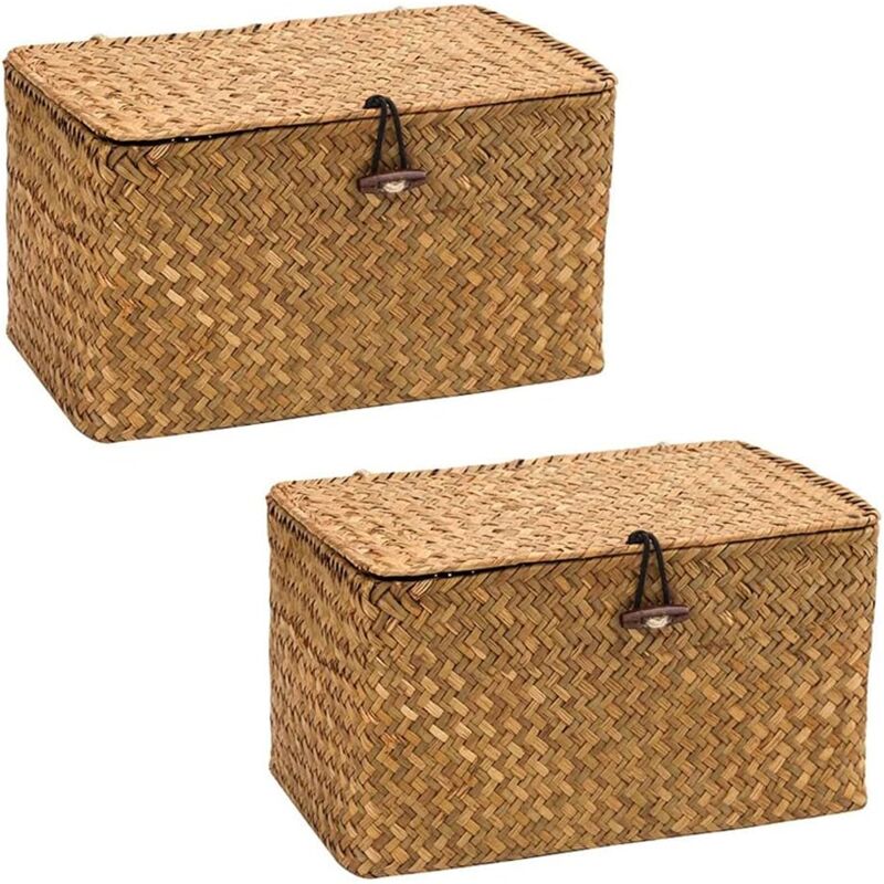 foto del prodotto alovez scatola portaoggetti seagras dekobox scatola portaoggetti per cosmetici contenitore con coperchio cestini portaoggetti in legno naturale