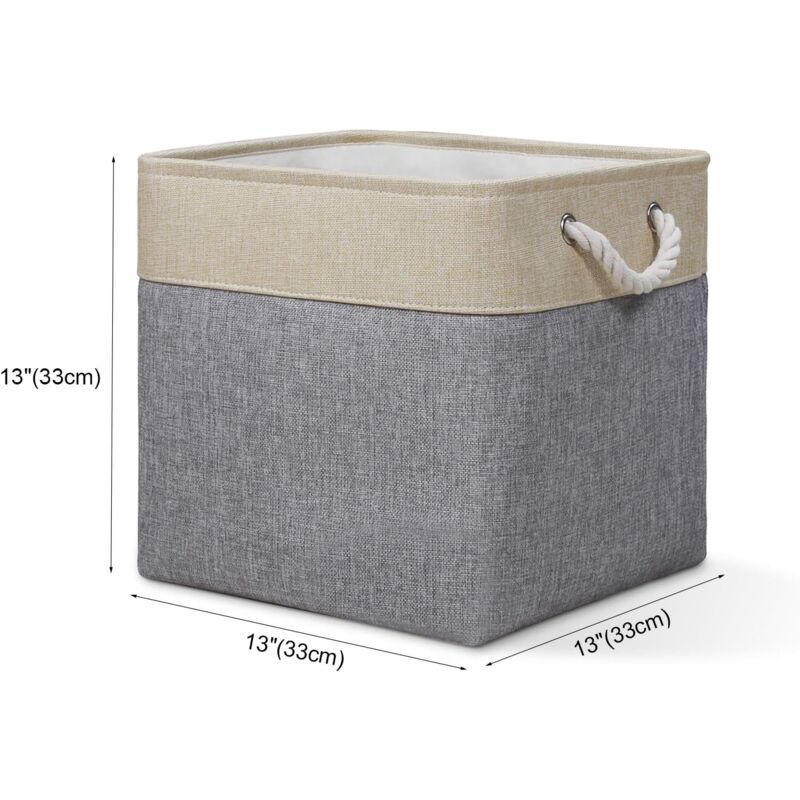 foto del prodotto alovez scatole portaoggetti pieghevoli, set da 1, cestini portaoggetti per casa e ufficio beige grigio 