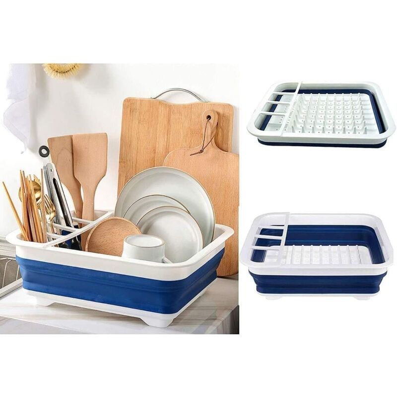 foto del prodotto alovez scolapiatti di alta qualit , pieghevole, robusto e salvaspazio per viaggi, piccole cucine, roulotte, case