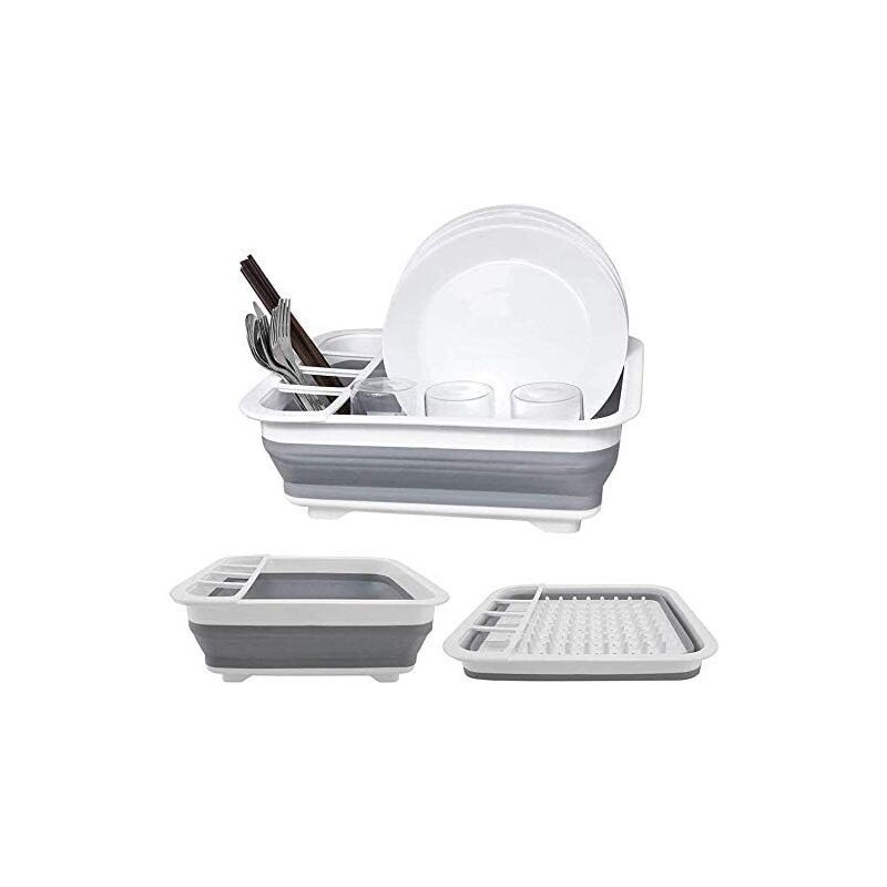 foto del prodotto alovez scolapiatti di alta qualit , pieghevole, robusto e salvaspazio per viaggi, piccole cucine, roulotte, case