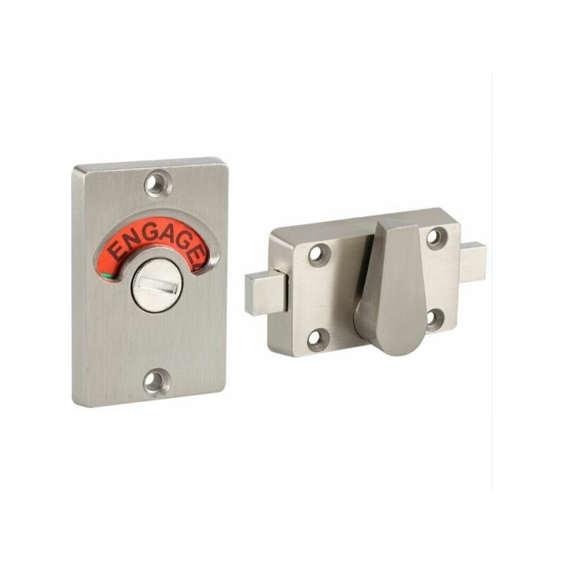 foto del prodotto alovez serratura per porta in acciaio inossidabile con indicatore di privacy per bagno, servizi igienici pubblici con viti