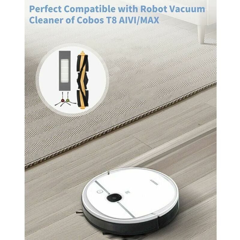 immagine 0 del prodotto alovez set di 12 pezzi di ricambio, compatibile con ecovacs deebot ozmo t8, 1 spazzola principale, 8 spazzole laterali, 3 filtri, set di accessori