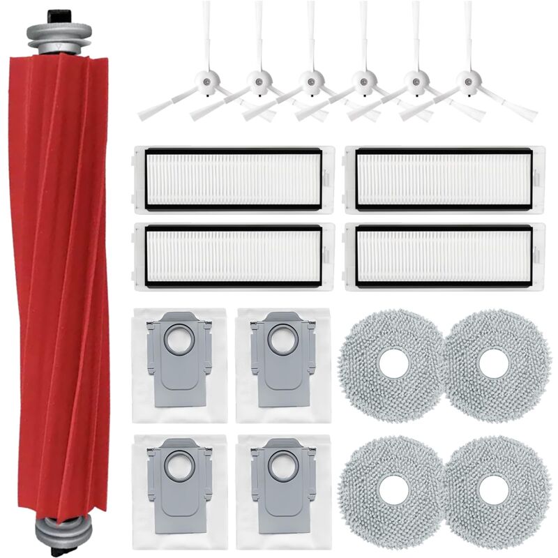foto del prodotto alovez set di 19 accessori per aspirapolvereq revo, 1 spazzola principale, 6 spazzole laterali, 4 filtri, 4 panni, 4 sacchetti raccoglipolvere, 1