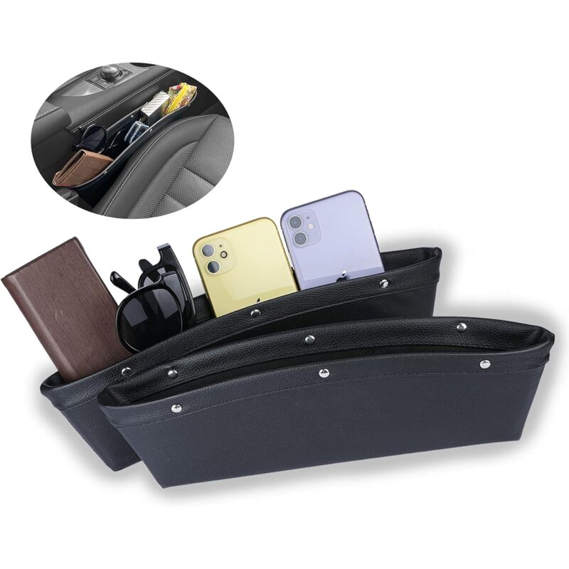 foto del prodotto alovez set di 2 contenitori universali per sedili auto, realizzati in pelle sintetica