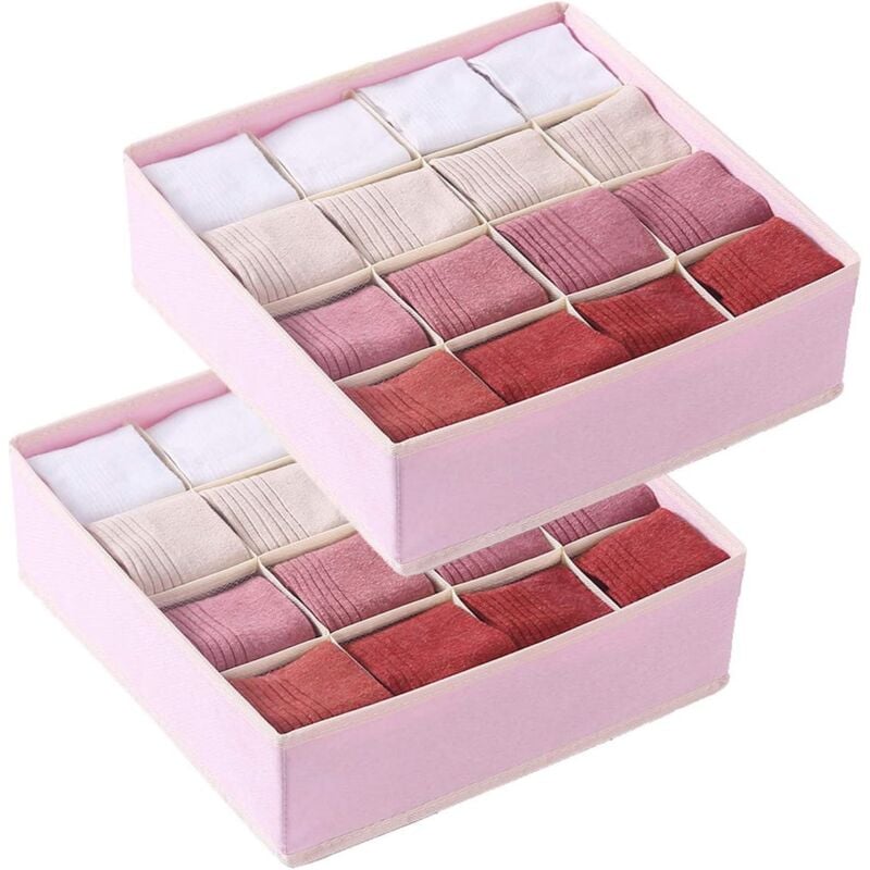 foto del prodotto alovez set di 2 divisori per cassetti per calze e biancheria intima, pieghevoli, 24 o 16 scomparti