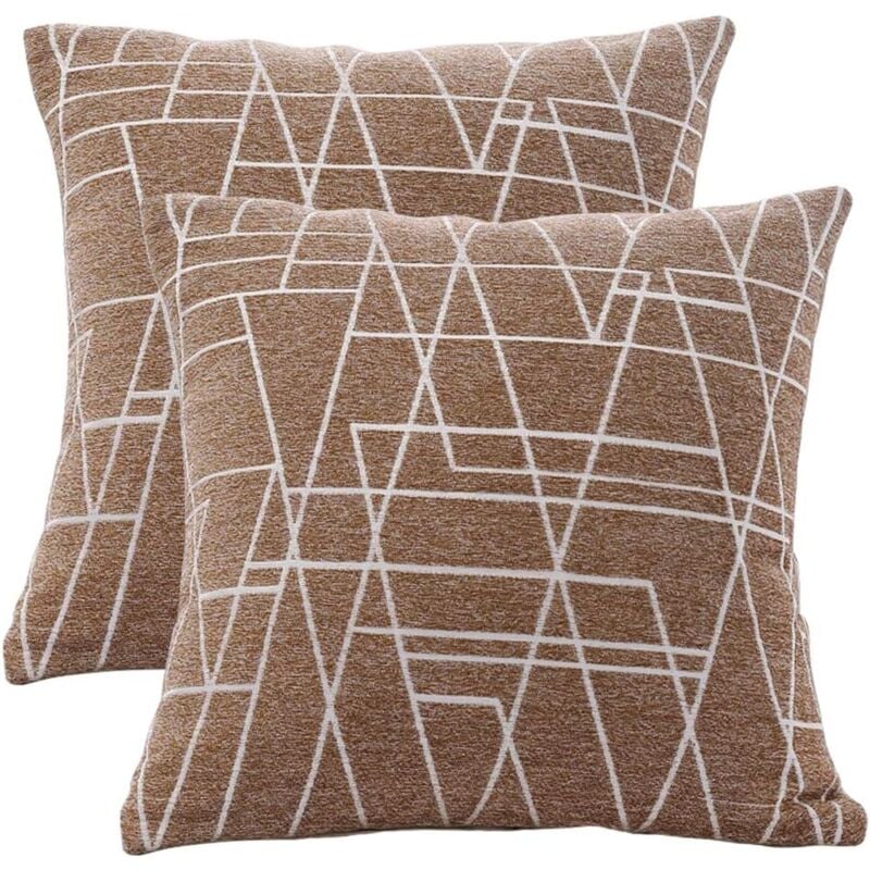 foto del prodotto alovez set di 2 federe in ciniglia 45x45 cm in tela di iuta e lino decorazione per la casa cerniera invisibile