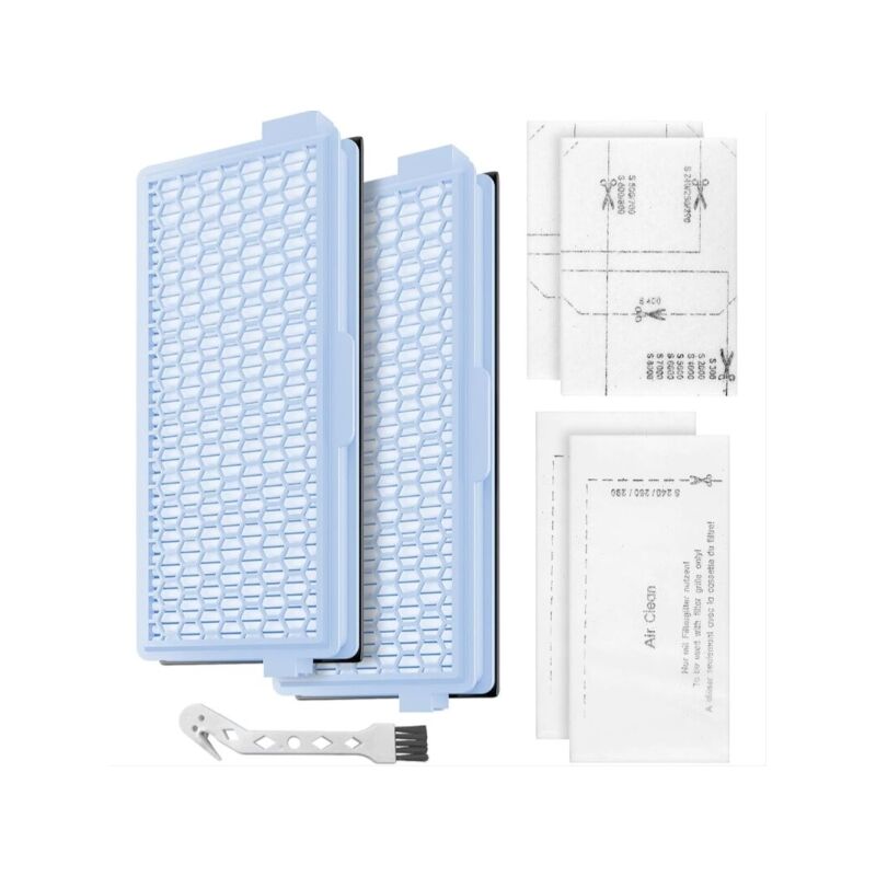 foto del prodotto alovez set di 2 filtri per aspirapolvere miele compatibile con miele complete c2 3, classic c1, s4000 s5000 s6000 s8000 con 2 microfiltri, 2 filtri