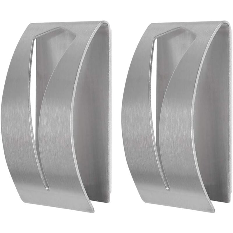 foto del prodotto alovez set di 2 ganci adesivi porta asciugamani da parete in acciaio inox per bagno, asciugamani da bagno strofinacci grembiuli sacchi della