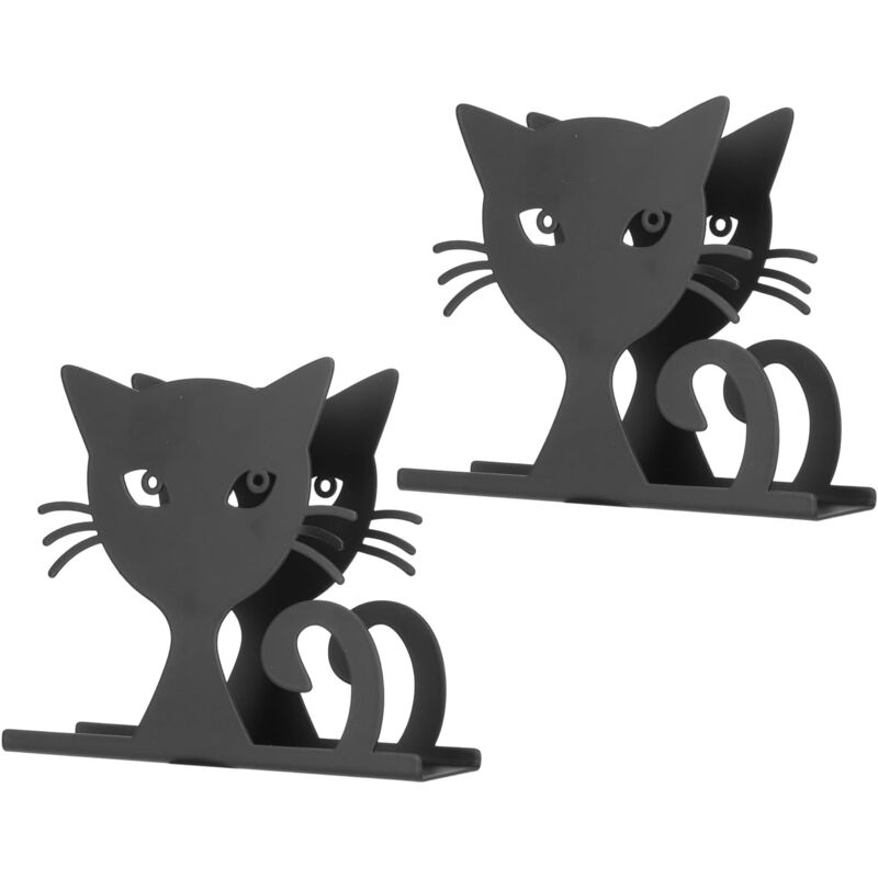 foto del prodotto alovez set di 2 innovativi porta tovaglioli in metallo a forma di gatto, porta tovaglioli di carta cavo che aggiunge fascino alla cucina, all hotel