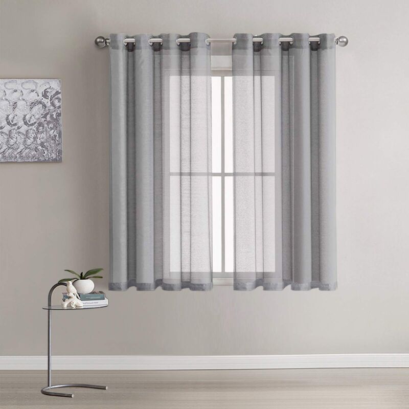 foto del prodotto alovez - set di 2 tende trasparenti bianche, pannelli per finestre in voile con occhielli solidi per soggiorno e camera da letto