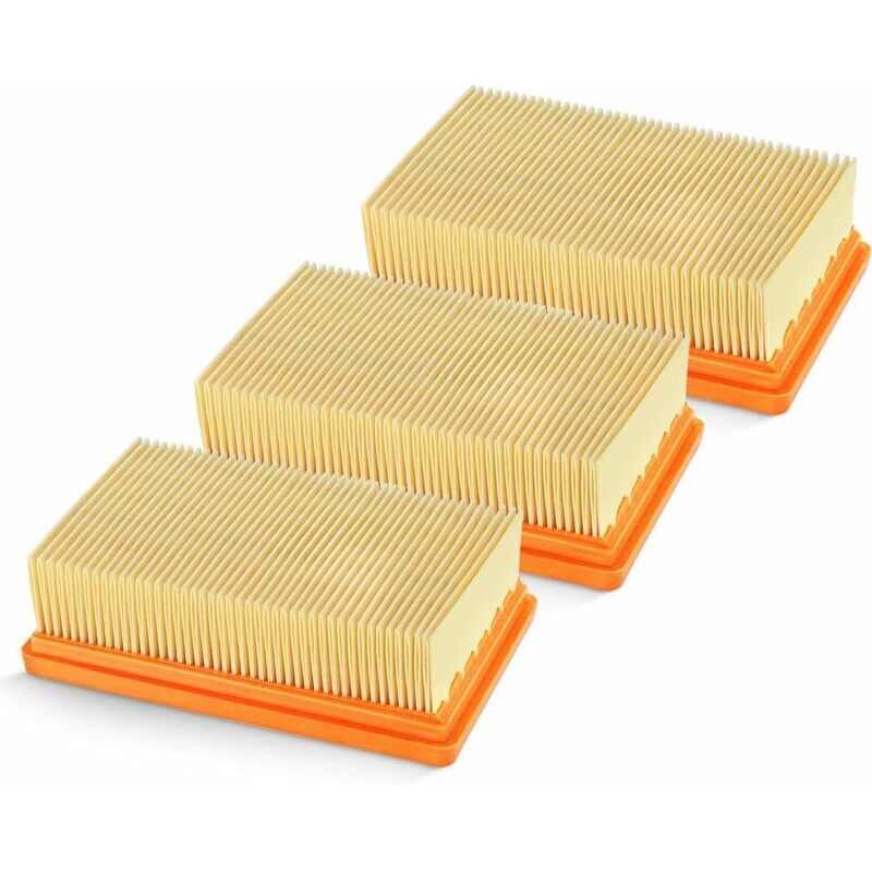 foto del prodotto alovez set di 3 filtri plissettati piatti per aspirapolvere karcher mv4 mv5 mv6 wd4 wd5 wd6 s 2.863 005.0