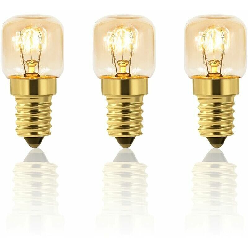 foto del prodotto alovez set di 3 lampadine da forno dimmerabili da 25 w, edison e14 t22, 25 w, resistente fino a 300 gradi, 160 lm, ac220v 2700k bianco caldo, forno