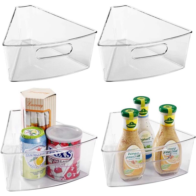 foto del prodotto alovez set di 4 contenitori trasparenti in plastica con maniglia per mobili da cucina, 26 x 24 x 10 cm