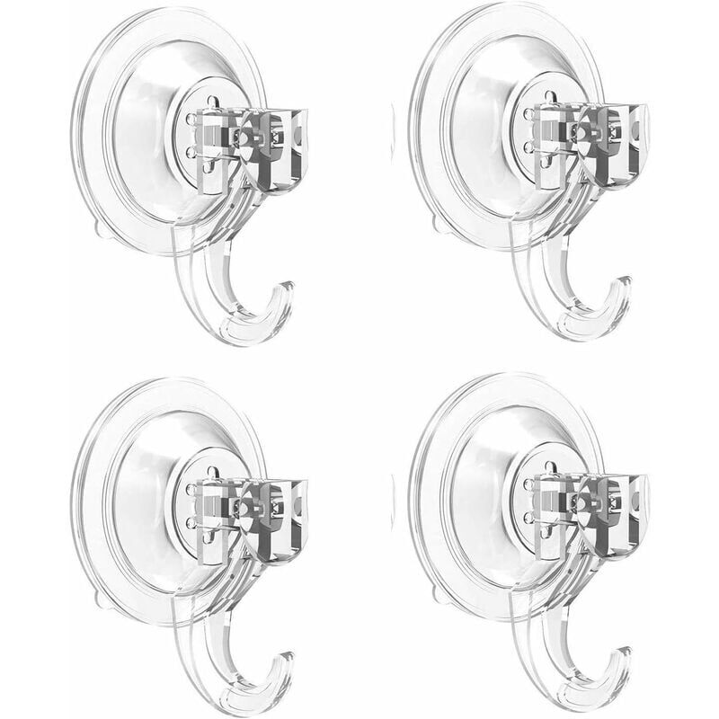 foto del prodotto alovez set di 4 ganci da parete ventose portasciugamani per parete e porta cucina bagno camera da letto trasparente