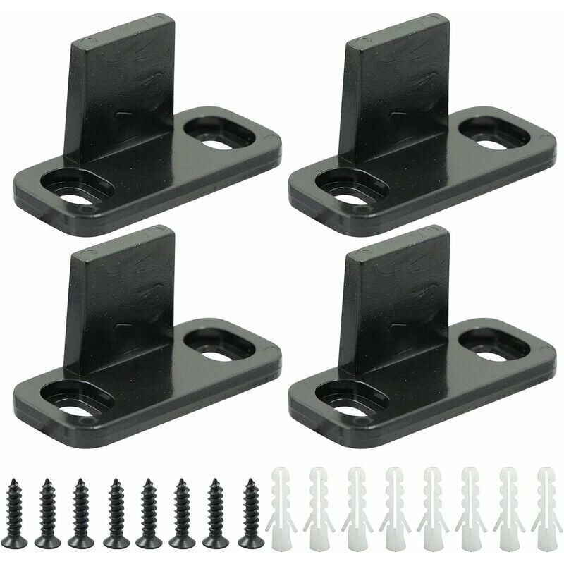 foto del prodotto alovez set di 4 guide solari per pannelli porta plastica, regolabili per pannelli porta in vetro, cancelli da giardino, cancelli in legno nero
