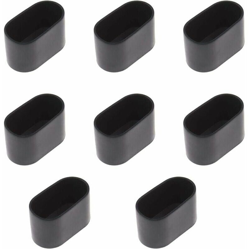 foto del prodotto alovez set di 8 tappi ovali per gambe di tavoli o sedie gomma morbida antigraffio 40 x 20 mm nero, 