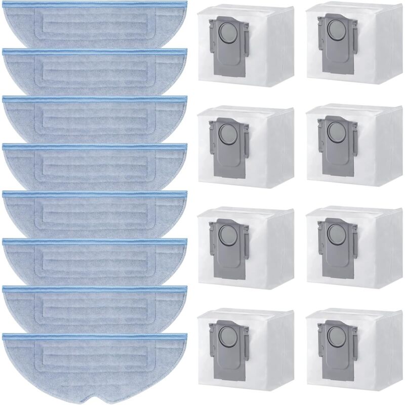 foto del prodotto alovez set di accessori da 16 pezzi con pezzi di ricambio per xiaomi roborock s7 maxv ultra, s7 pro ultra, q7 , q7, max , t8, q5 , 8 panni per la