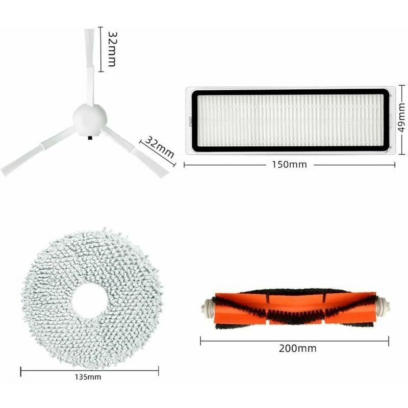foto del prodotto alovez set di accessori per eur 1 spazzola 6 spazzole laterali 5 filtri 4 panni compatibile con dreame bot l10s ultra robot eur