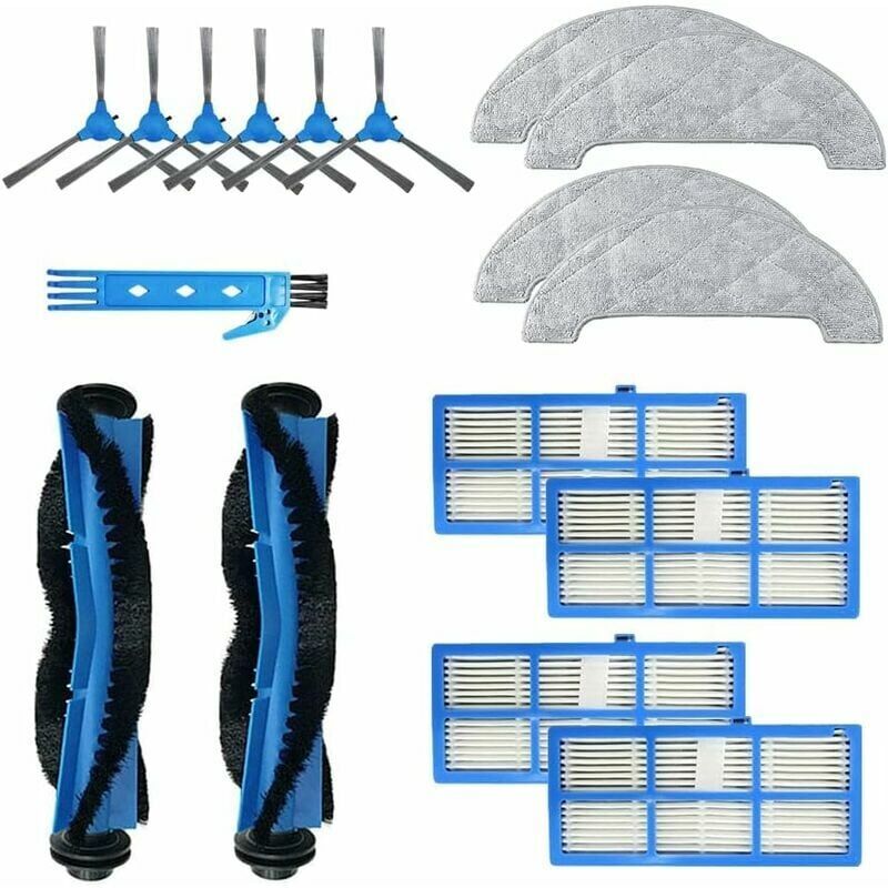 foto del prodotto alovez set di accessori per proscenic 850t, pezzi di ricambio per eur 2 spazzole principali 4 filtri hepa 6 spazzole laterali 4 salviette