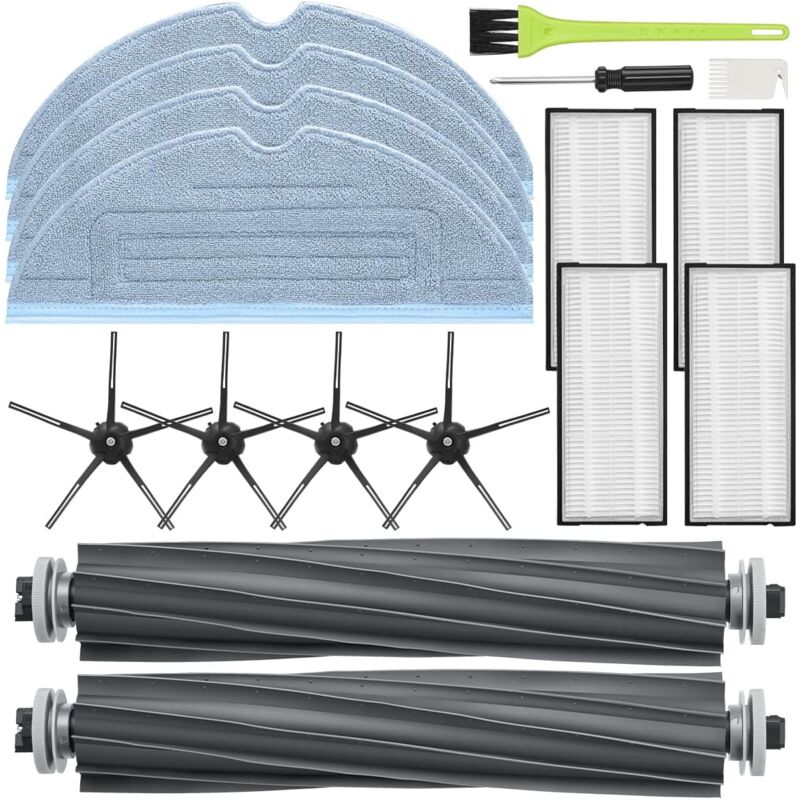 foto del prodotto alovez set di accessori per roborock s7 s7 s7 plus s7 maxv s7 maxv plus s7 maxv ultra s7 pro ultra, spazzola principale di ricambio, panni