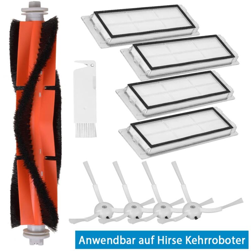 foto del prodotto alovez set di accessori per robot spazzante, comprendente 1 spazzola principale, 4 spazzole laterali, 4 filtri e 1 strumento di pulizia