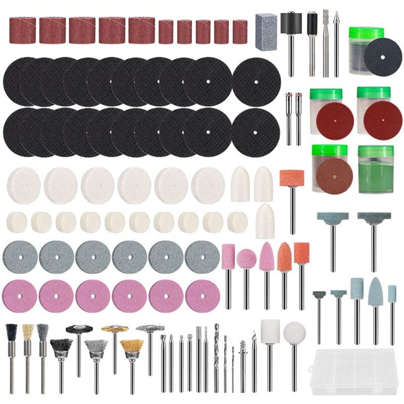 foto del prodotto alovez set di accessori per utensili rotanti da 230 pezzi, set di accessori per utensili rotanti multifunzione, accessori universali per il taglio,