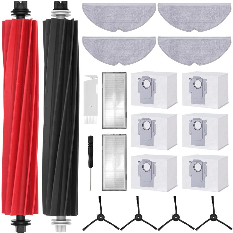 foto del prodotto alovez set di accessori roborock s8 pro ultra, 6 sacchetti per la polvere, 1 spazzola a rullo principale, 4 spazzole laterali, 2 filtri, 4 salviette