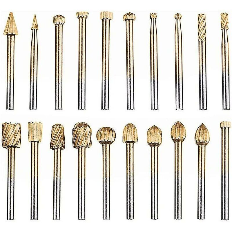 foto del prodotto alovez set di frese rotanti con gambo da 1 8 3 mm , testa in carburo di tungsteno hss set di frese rotanti utensili rotanti elettrici per la