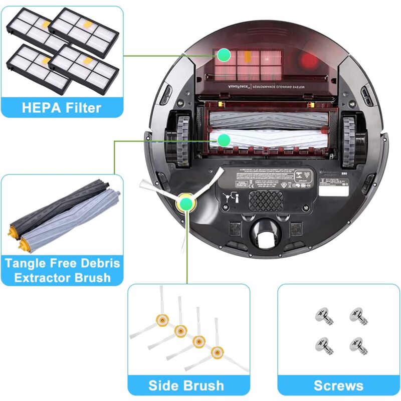 foto del prodotto alovez set di pezzi di ricambio per irobot roomba serie 800 900 860 865 866 870 871 875 876 880 886 896 960 966 971 976 980 981, spazzole di