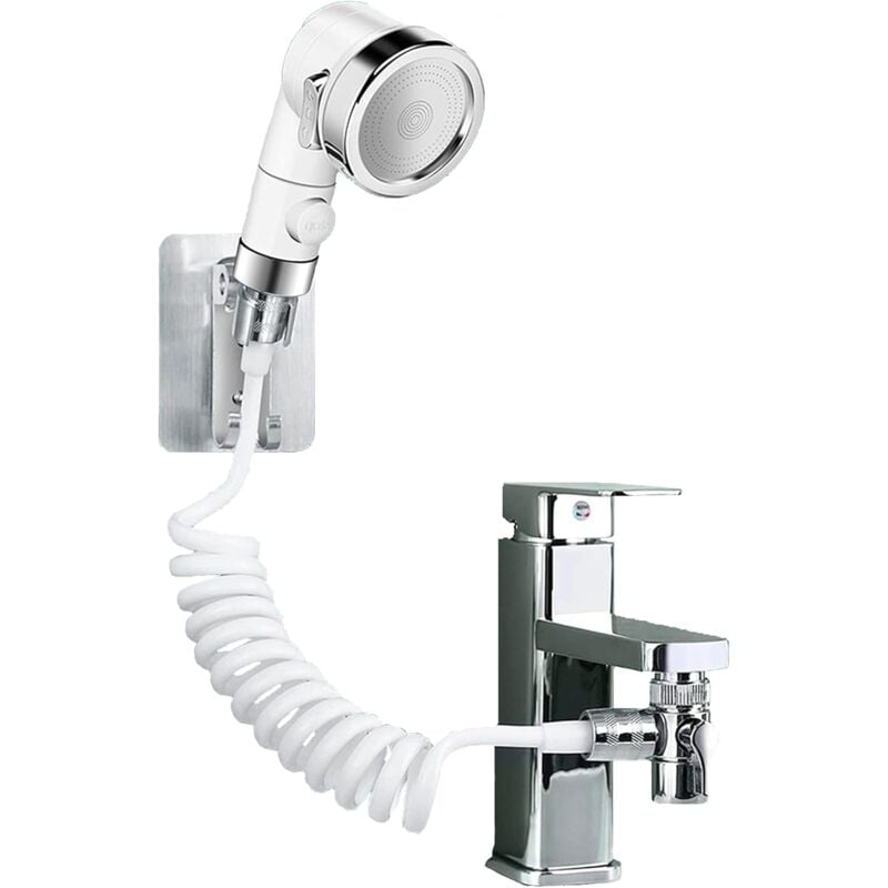 foto del prodotto alovez set di soffioni per doccia per lavandino, adattabili al rubinetto flessibile della cucina, soffioni per doccia da bagno perfetti per lavare