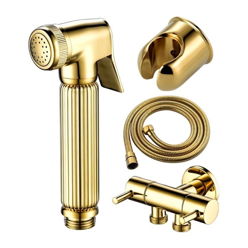 foto del prodotto alovez - set di spruzzatori per bidet per wc, spruzzatore per bidet portatile in ottone, spruzzatore per bidet per wc a parete con tubo flessibile e