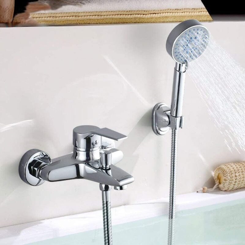 foto del prodotto alovez set soffione doccia, rubinetto per vasca con doccetta, set rubinetto per vasca classico con 5 funzioni per vasca e bagno