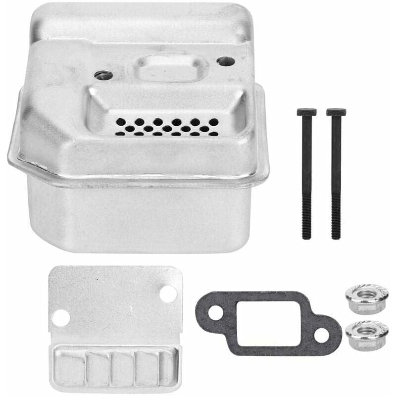 foto del prodotto alovez silenziatore di scarico con guarnizione, chiodi neri, cuscinetto isolante termico, vite fissa, adatto per stihl ms180 170 018 017
