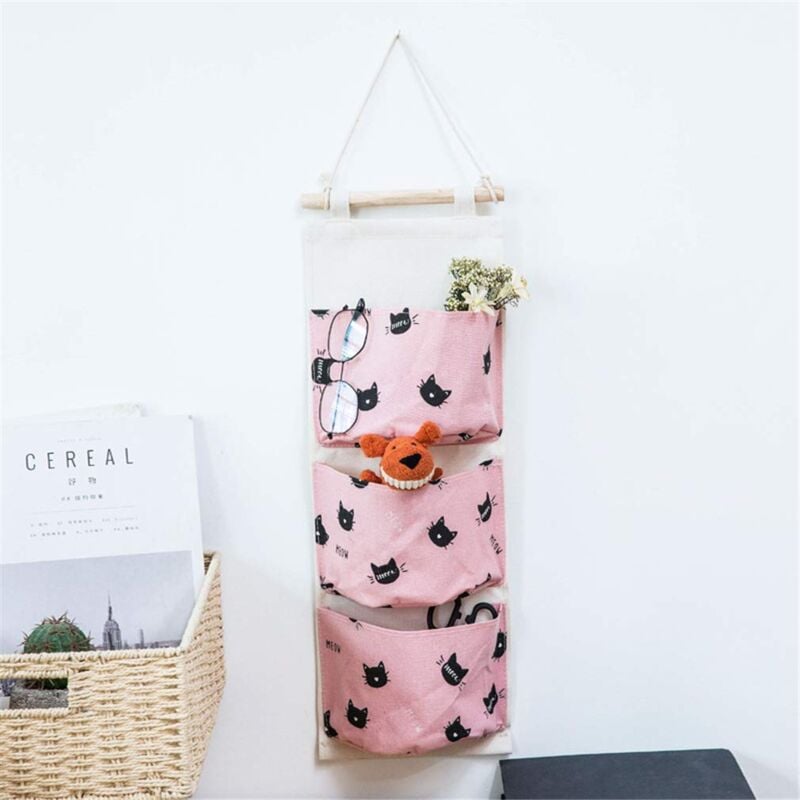 foto del prodotto alovez sistema di organizzazione sweet cat organizer sospeso con 3 tasche organizer sospeso portaoggetti sospeso