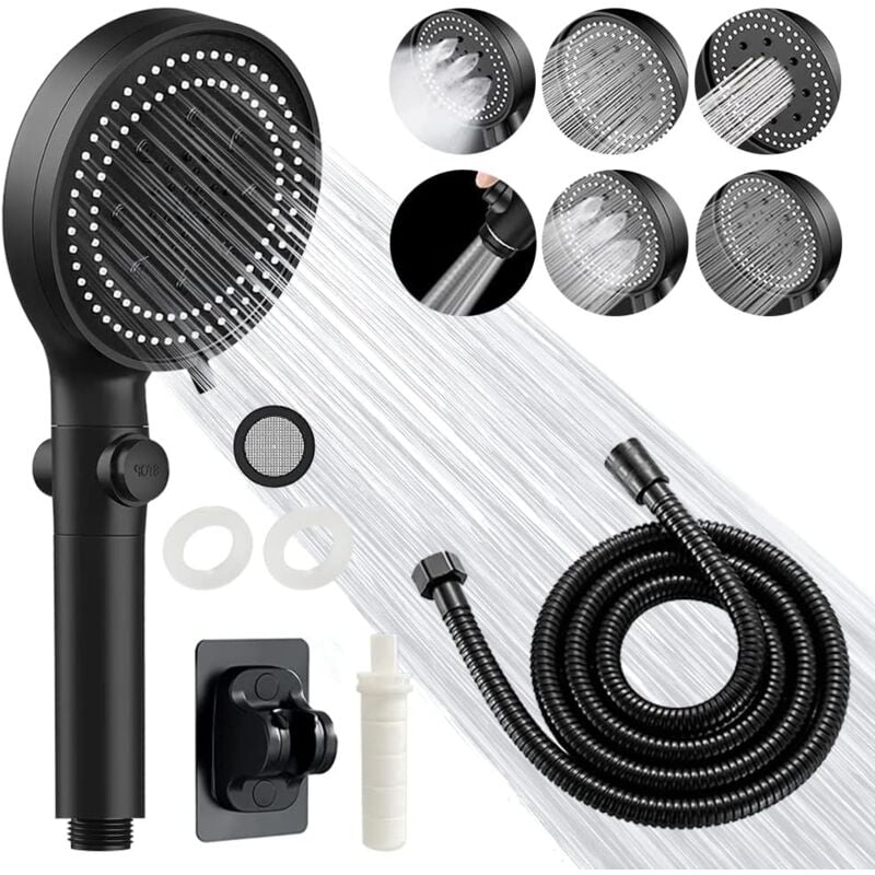 foto del prodotto alovez soffione doccia 6 modalit doccia portatile soffione doccia staccabile, soffione doccia ad alta pressione per il risparmio idrico,