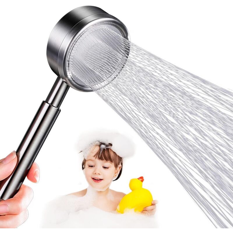 foto del prodotto alovez soffione doccia a risparmio idrico, booster, doccetta portatile ad alta pressione, soffione doccia con filtro in acciaio inossidabile 304,