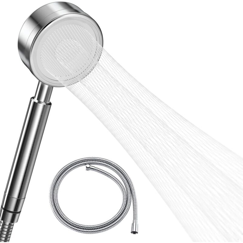 foto del prodotto alovez soffione doccia ad alta pressione con tubo flessibile da 1,5 m, soffione doccia per bagno in acciaio inossidabile 304, risparmio idrico,
