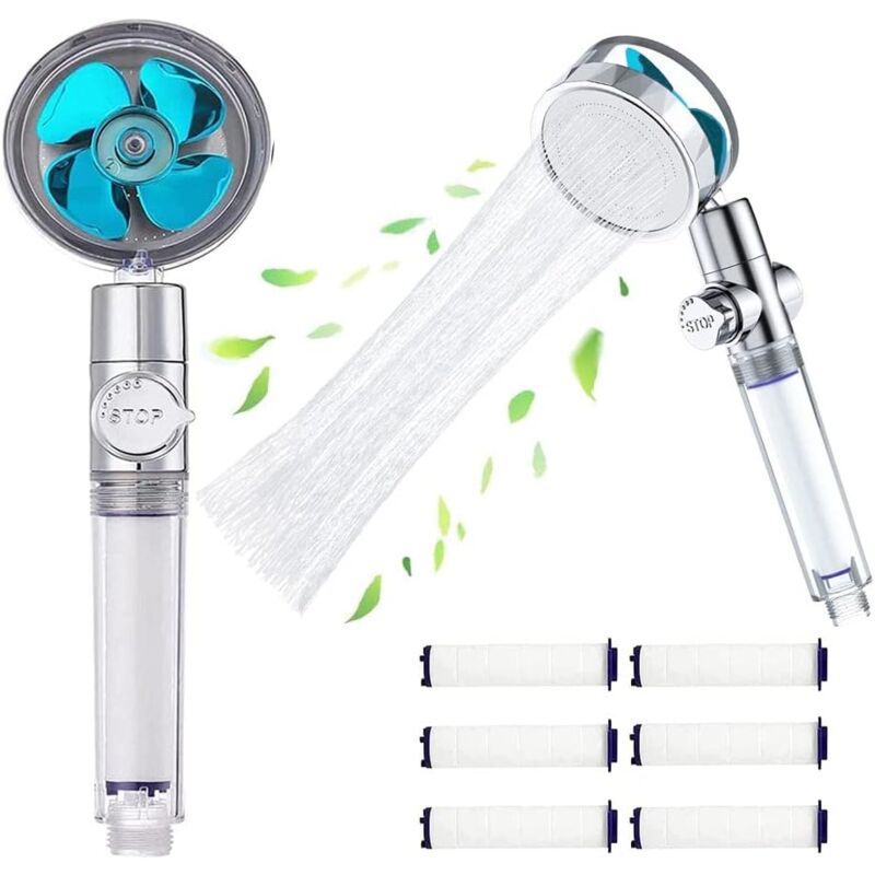 foto del prodotto alovez soffione doccia ad alta pressione, soffione doccia wappiot, sistema di filtraggio anticalcare per soffione doccia con 4 elementi filtranti