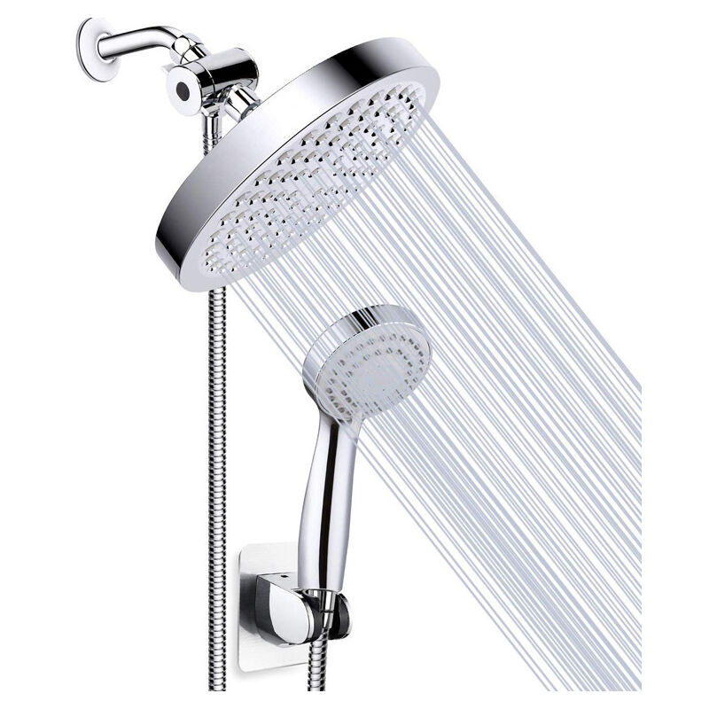foto del prodotto alovez soffione doccia filtrato, soffione doccia a pioggia ad alta pressione e soffione doccia portatile con filtro, cromato moderno di lusso con
