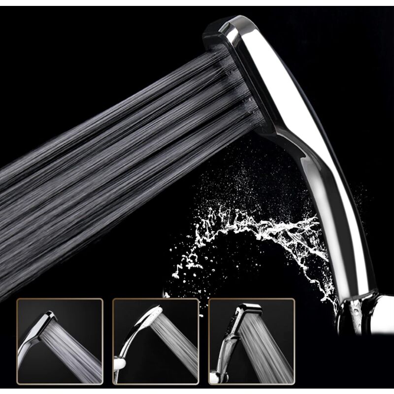 foto del prodotto alovez soffione doccia portatile con 300 fori, 300 turbo ad alta pressione, risparmio idrico del 30 , cromato classe energetica a classe