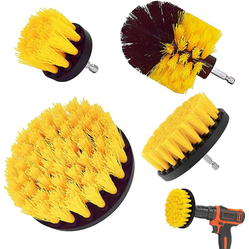 foto del prodotto alovez spazzola per trapano, 12 pezzi spazzola per trapano resistente spazzola per la pulizia delle superfici del bagno, pavimento, moquette auto,