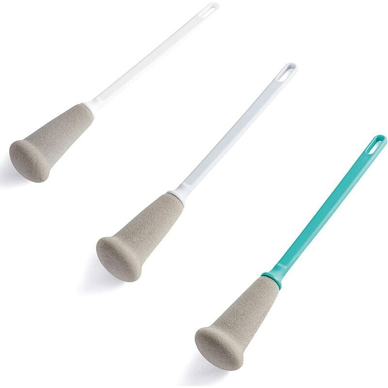 foto del prodotto alovez spazzola spugna per tazze, 3 pezzi spazzola per bottiglie in spugna con manico lungo, spazzola in schiuma da cucina con manico lungo, per la