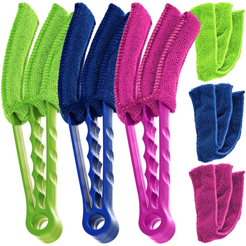 foto del prodotto alovez spolverino per tapparelle, confezione da 3 spazzole per persiane del condizionatore con 3 manicotti in microfibra.