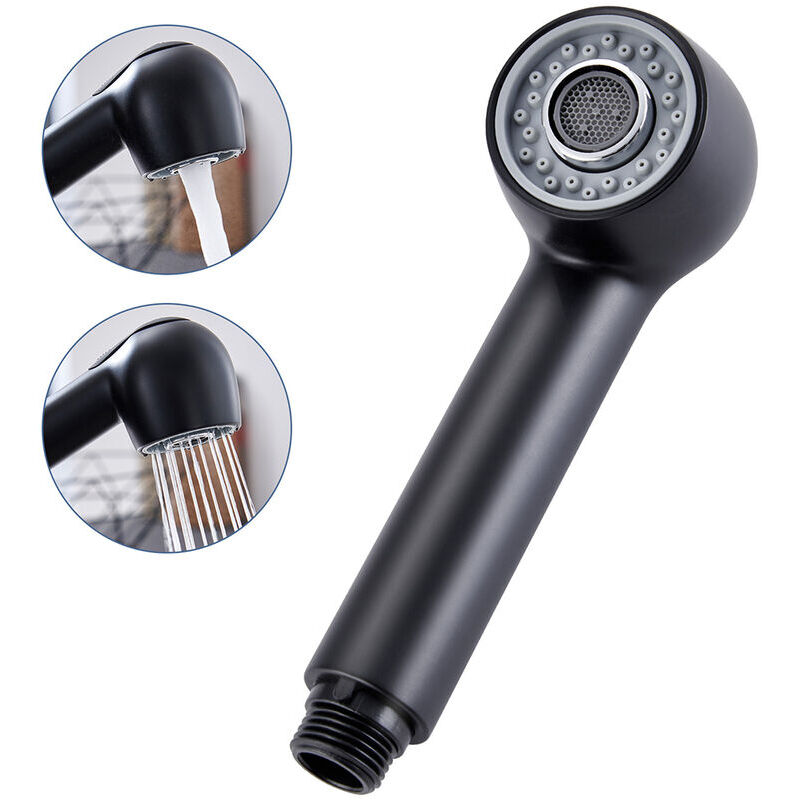 foto del prodotto alovez spray per rubinetto retrattile testa miscelatore per lavello a 2 getti spray di ricambio nero per rubinetto della cucina o lavabo