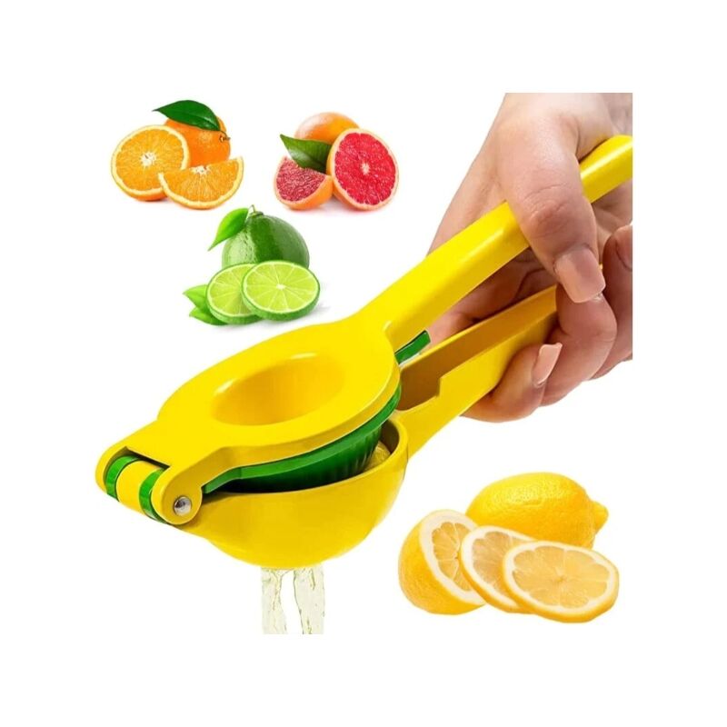 foto del prodotto alovez spremiagrumi in metallo 2 in 1 per limone e lime spremiagrumi manuale per agrumi di limone, arancia, lime, spremitura sicura, veloce ed