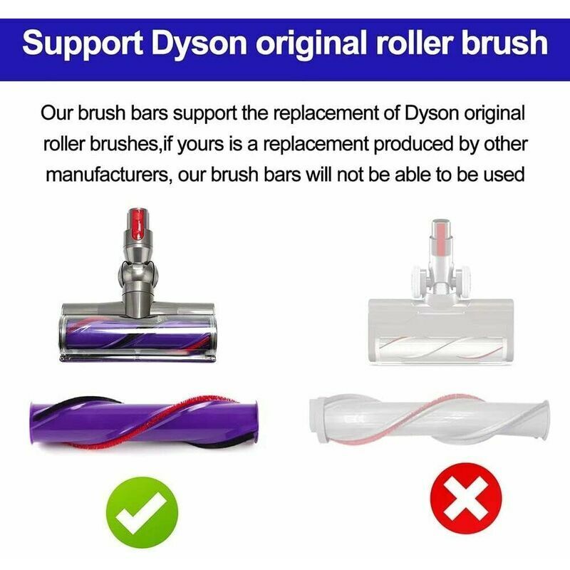 foto del prodotto alovez strisce di peluche, solo per strisce di spazzole a rullo a trasmissione diretta dyson original v8 v10 con cacciavite