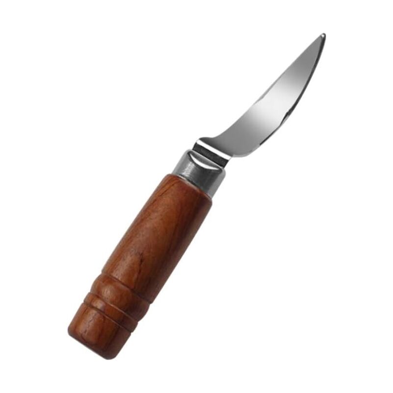 foto del prodotto alovez strumento per la rimozione del cocco, strumento per la rimozione del cocco, resistente, in acciaio inossidabile, con manico in legno