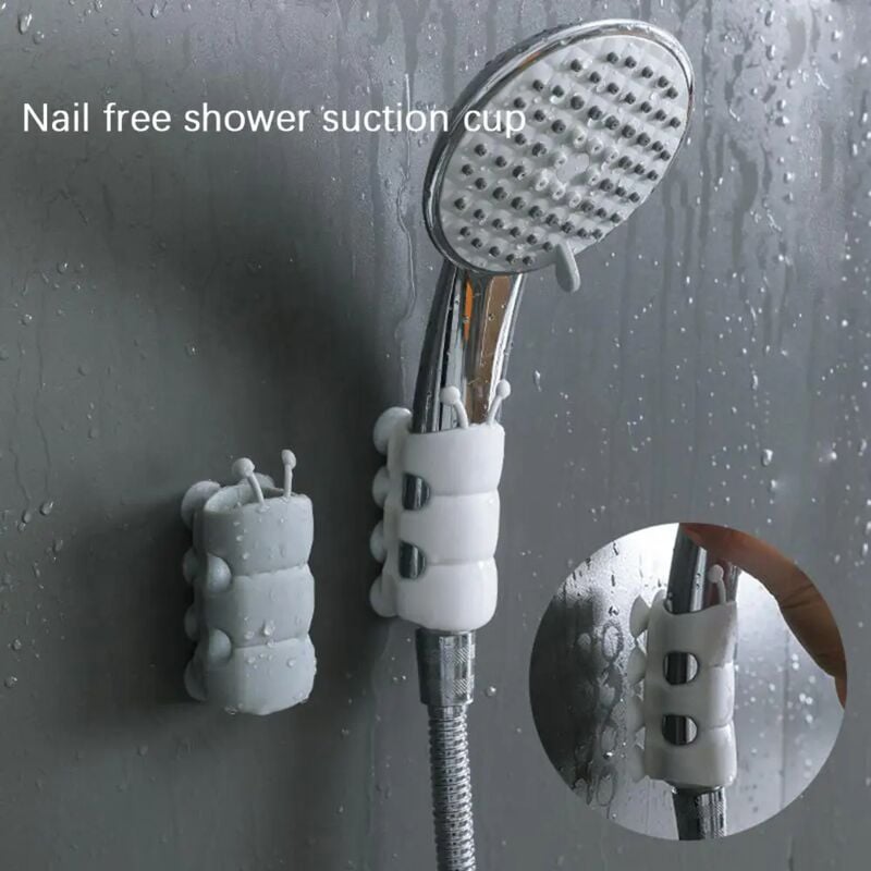 foto del prodotto alovez supporti a ventosa rimovibili in silicone per soffione doccia, supporto da parete per soffione doccia, accessori per il bagno