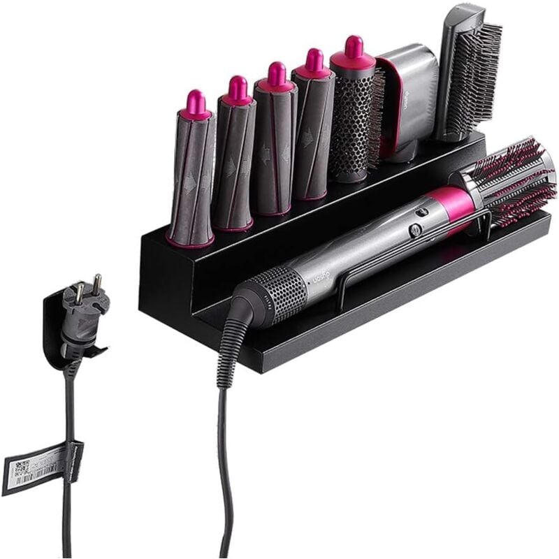 foto del prodotto alovez supporto da parete per dyson airwrap styler, ferro arricciacapelli, spazzole e cilindri.